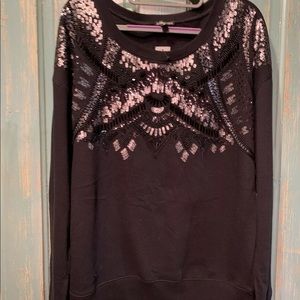 Express NWT Sequin Sweatshirt + Tank Top Bundle L